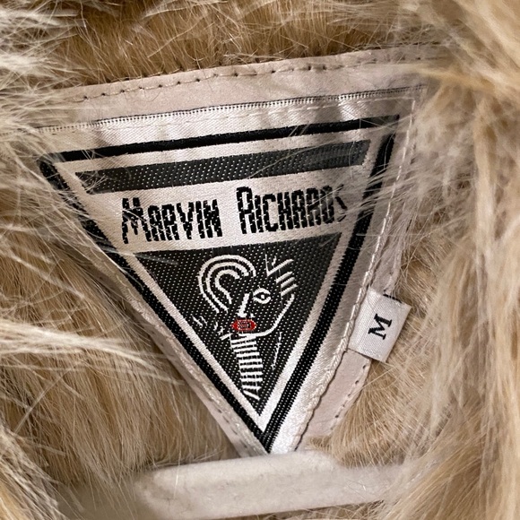 Vintage 1980s Marvin Richards Cream Penny Lane Suede Jacket - Picture 2 of 9